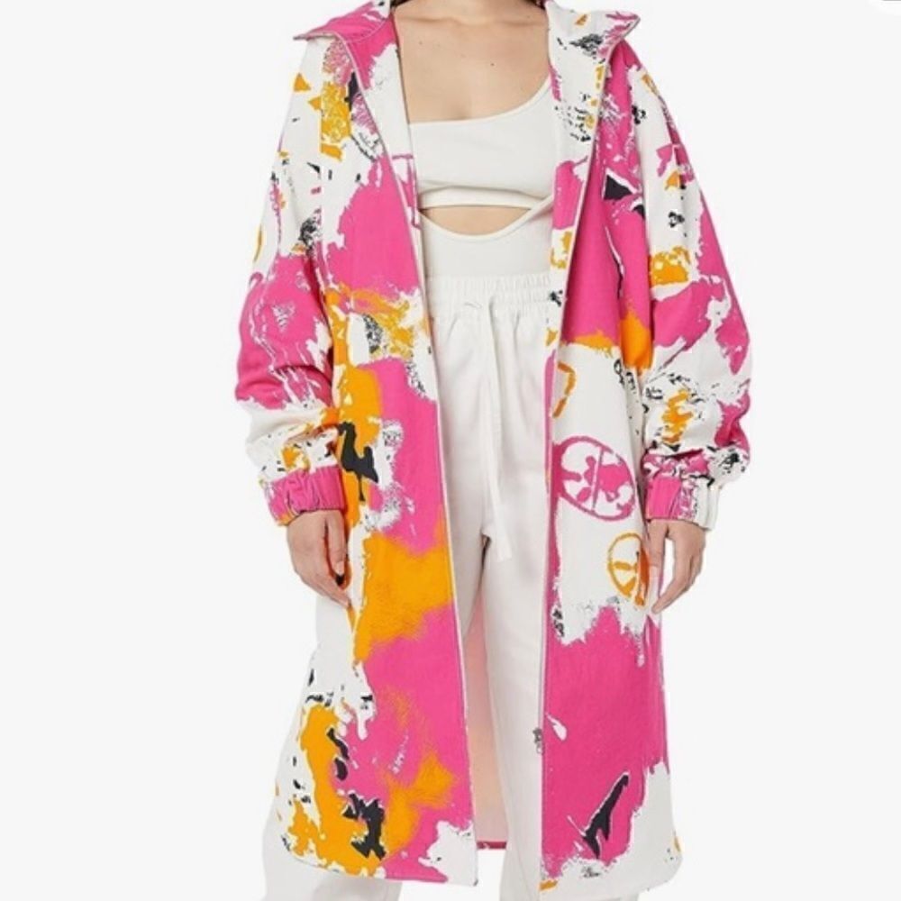 Rare / Self All-Gender Hooded Zip Front Twill Coat
Abstract Fire Orange Print